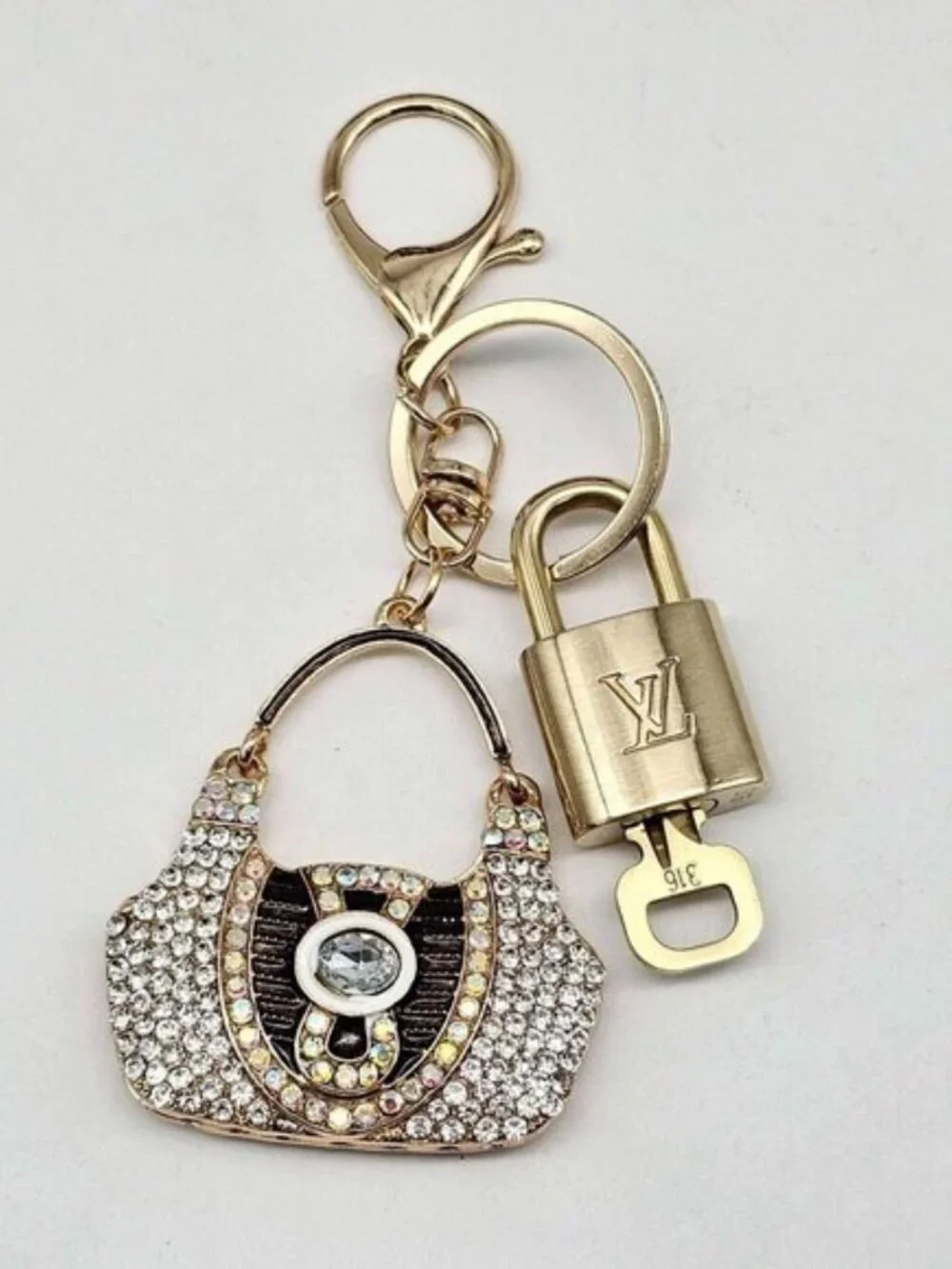 Authentic Louis Vuitton Gold Lock & Key ✨ Bag Charm Unbranded Bag Keychain